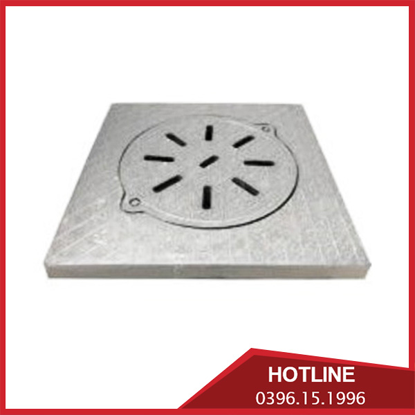 Nắp hố ga Composite có khe thoát nước khung dương nắp tròn