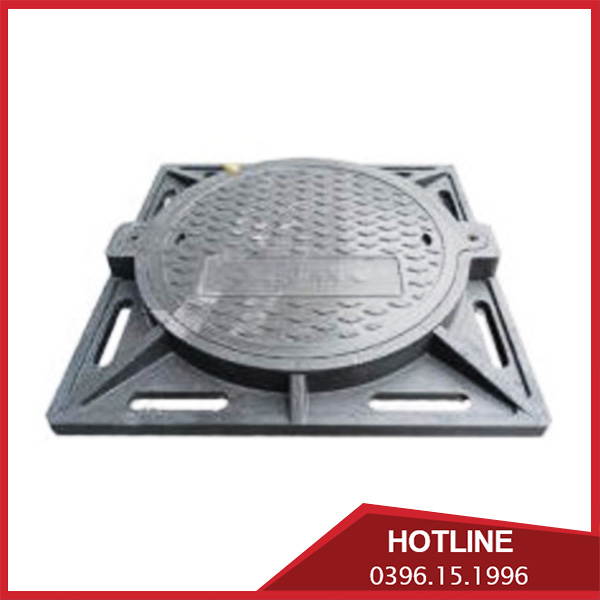 Nắp hố ga Composite ngăn mùi khung âm nắp tròn