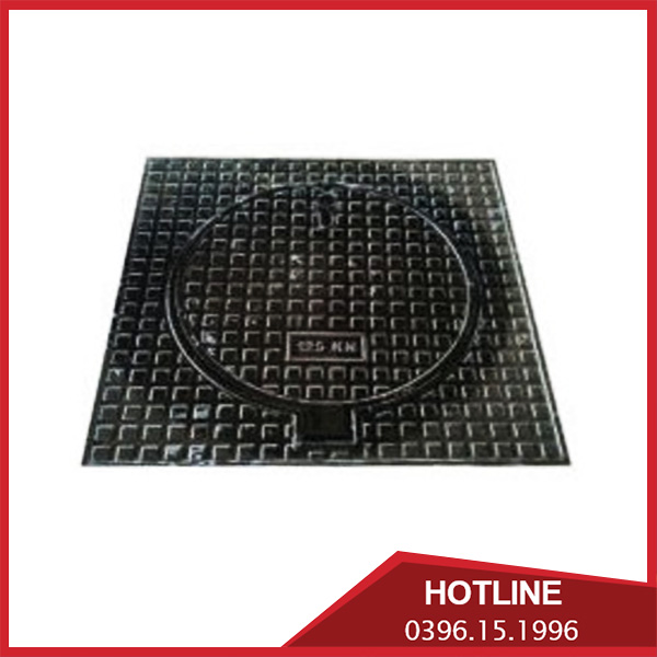Nắp hố ga gang ngăn mùi khung dương nắp tròn